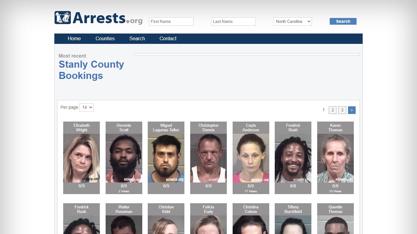 Stanly County Arrests and Inmate Search